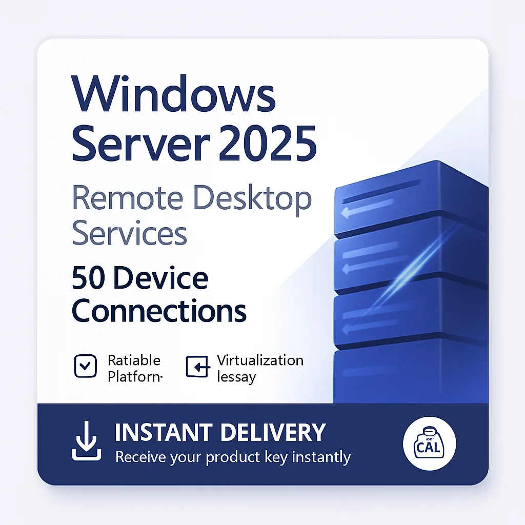 Windows Server 2025 Remote Desktop Services – 50 Device Connections license key