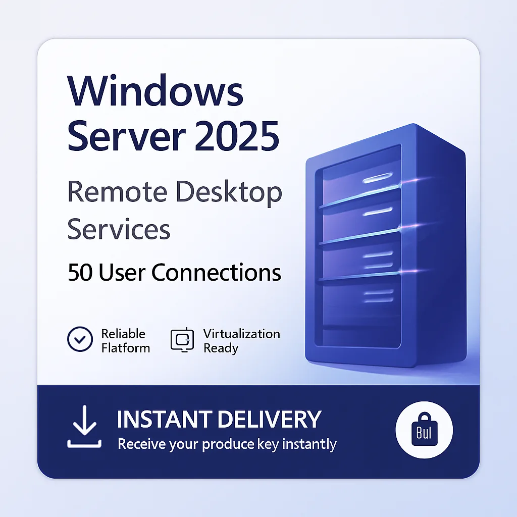 Windows Server 2025 Remote Desktop Services – 50 User Connections license key